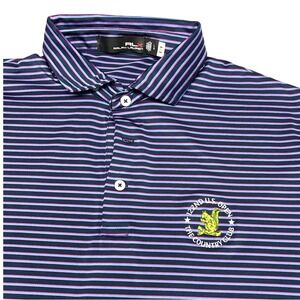2022 U.S. Open‎ The Country Club Ralph Lauren Polo Large Blue Pink Stripe EUC